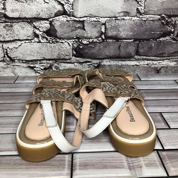 Beautifeel Taupe Patent Leather White Dotted Strap Sandals Women Sz 41EU/10.5US - Picture 12 of 16